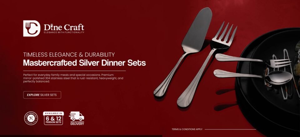 DineCraft Premium Stainless Steel Dining Sets - Hand-Polished 18/8 Heavy Gauge Flatware